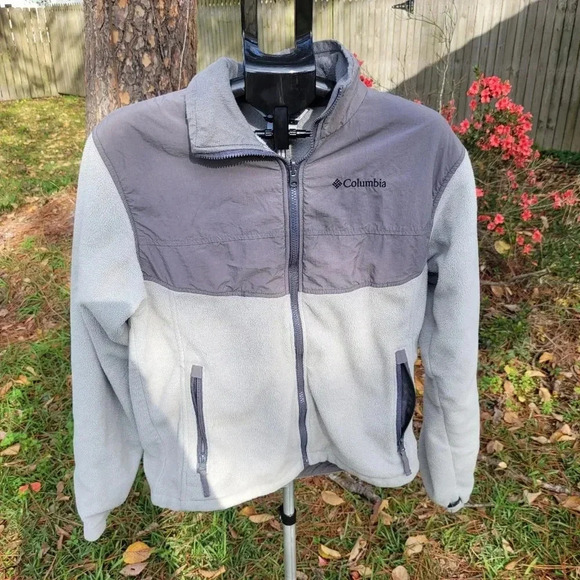 Columbia Two-Tone Grey Fleece Jacket - Picture 1 of 5